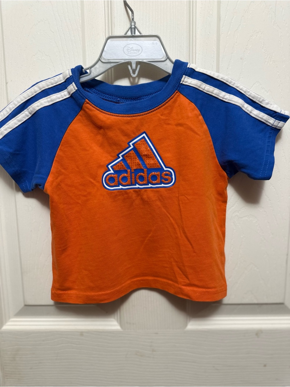 Vintage Y2K Adidas Orange Blue 3 Jersey Tee 12M